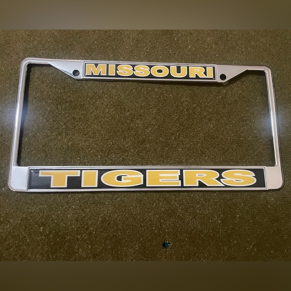 MIZZOU Missouri Tigers Chrome License Plate Frame w/ Acrylic Inserts NEW